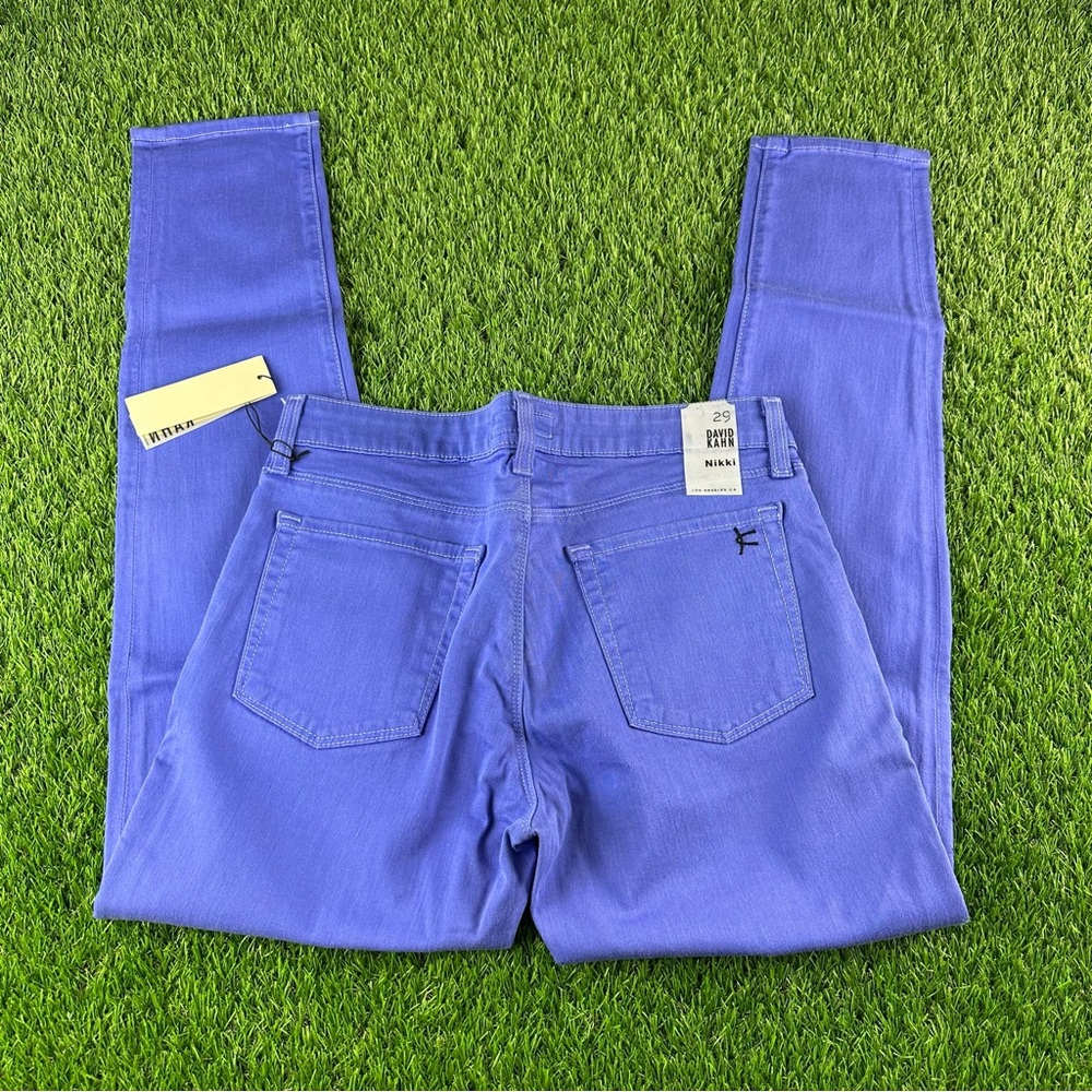 Women's David Kahn Nikki Ankle Cerulian Periwinkle Denim Jeans SZ 29 New NWT